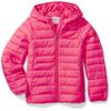 Amazon Essentials Girls' Lightweight Water-Resistant Packable Hooded Puffer Jacket, Dark Pink, X-Small view 1