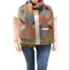 Flyingeagle Trade Elegant Paisley Pattern Double Layered Woven Multi-Color Pashmina Silky Shawl Scarf for Women (Dark Red Teal and Green) view 3