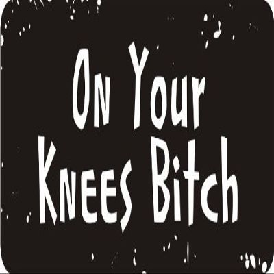 1080 Graphics 3 - On Your Knees Bitch 1 1/4" x 3" Hard Hat Biker Helmet Stickers Bs442