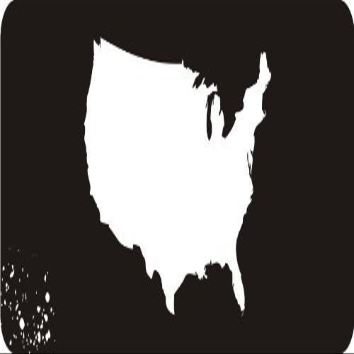 1080 Graphics 3 - United States Map 1 1/4" x 3" Hard Hat Biker Helmet Stickers Bs560