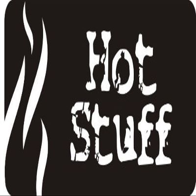 1080 Graphics 3 - Hot Stuff 1 1/4" x 3" Hard Hat Biker Helmet Stickers Bs197