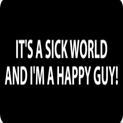 1080 Graphics 3 - It's A Sick World Hard Hat/Biker Helmet Sticker BS 1306