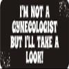 1080 Graphics 3 - I'm Not A Gynecologist But I'll Take A Look! 1 1/4" x 3" Hard Hat Biker Helmet Stickers Bs317 view 1