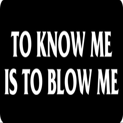1080 Graphics 3 - to Know Me is to Blow Me Hard Hat/Biker Helmet Sticker BS 1110