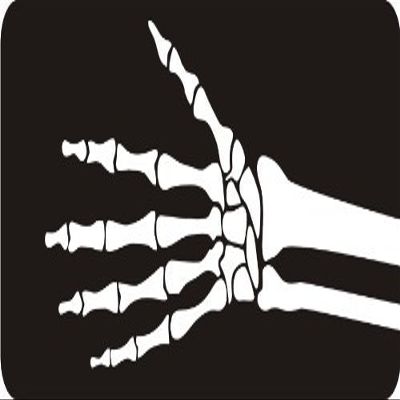 1080 Graphics 3 - Skeleton Fingers 1 1/4" x 3" Hard Hat Biker Helmet Stickers Bs507