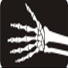1080 Graphics 3 - Skeleton Fingers 1 1/4" x 3" Hard Hat Biker Helmet Stickers Bs507 view 1