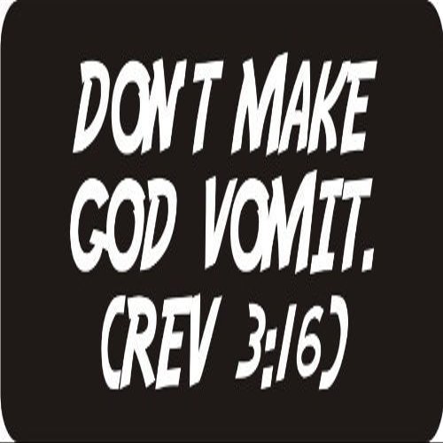 1080 Graphics 3 - Don't Make God Vomit. (rev 316) 1 1/4" x 3" Hard Hat Biker Helmet Stickers Bs127