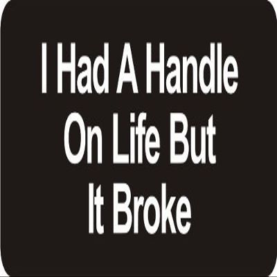 1080 Graphics 3 - I Had A Handle On Life But It Broke 1 1/4" x 3" Hard Hat Biker Helmet Stickers Bs230