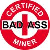 1080 Graphics 3 - Red Certified Bad Ass Miner 2" Hard Hat/Helmet Stickers H710 view 1