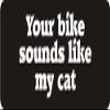 1080 Graphics 3 - Your Bike Sounds Like My Cat 1 1/4" x 3" Hard Hat Biker Helmet Stickers Bs608 view 1