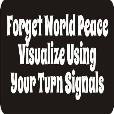 1080 Graphics 3 - Forget World Peace Visualize Using Your Turn Signals 1 1/4" x 3" Hard Hat Biker Helmet Stickers Bs151
