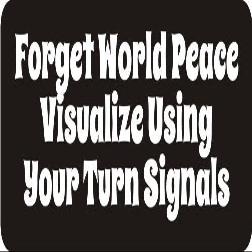 1080 Graphics 3 - Forget World Peace Visualize Using Your Turn Signals 1 1/4" x 3" Hard Hat Biker Helmet Stickers Bs151