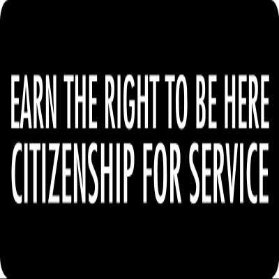 1080 Graphics 3 - Earn The Right to Be Here Citizenship for Service Hard Hat/Biker Helmet Sticker BS 762