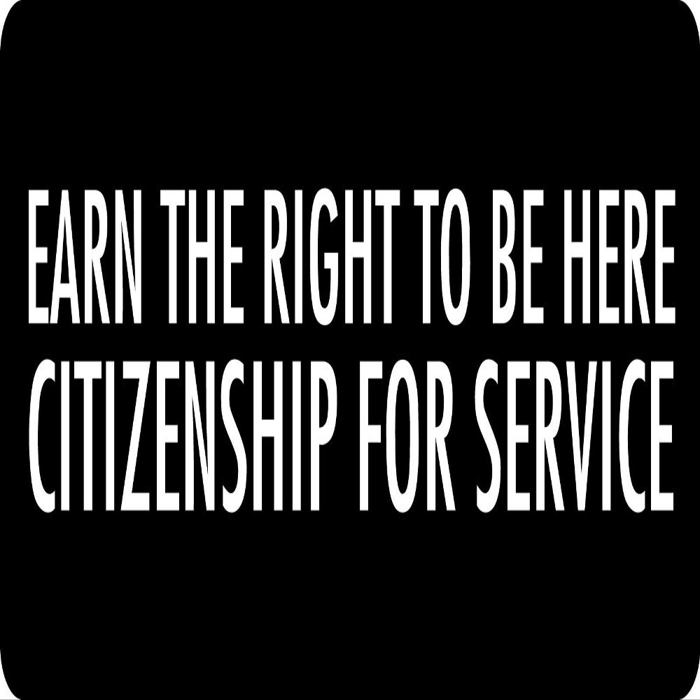 1080 Graphics 3 - Earn The Right to Be Here Citizenship for Service Hard Hat/Biker Helmet Sticker BS 762