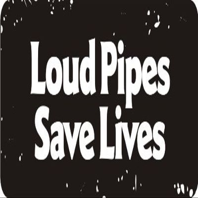 1080 Graphics 3 - Loud Pipes Save Lives 1 1/4" x 3" Hard Hat Biker Helmet Stickers Bs396