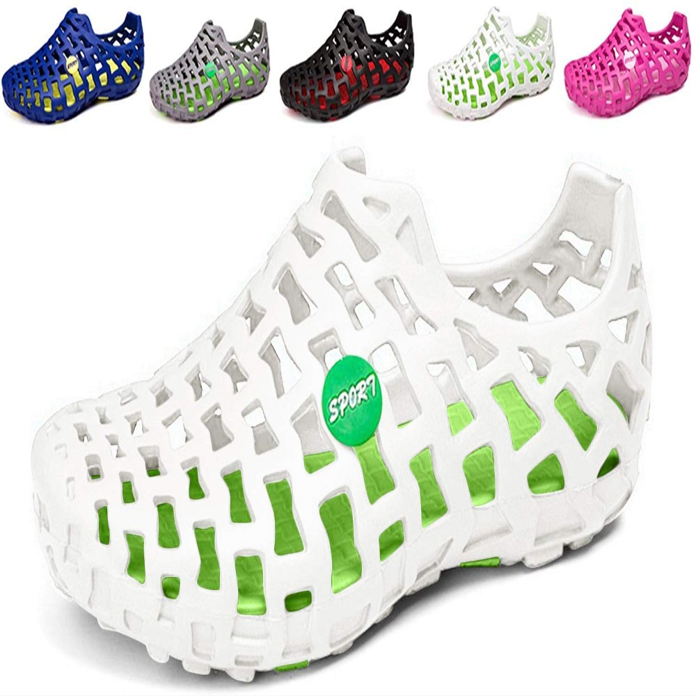Asifn Water Shoes Women Men Sandals Beach Shoes Casual Beach Mesh Outdoor Sport Massage (9.5 M US Men - 10.5 M US Women,26.5 cm Heel to Toe White Green