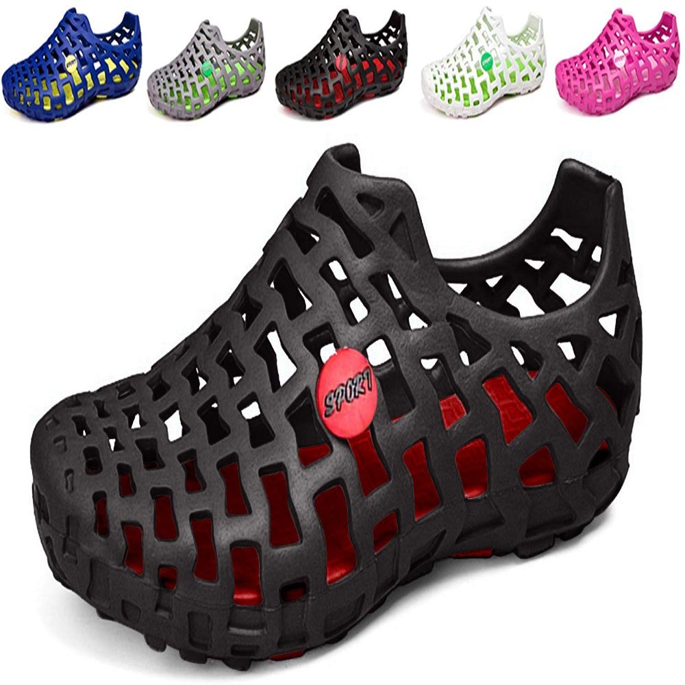 Asifn Water Shoes Women Men Sandals Beach Shoes Casual Beach Mesh Outdoor Sport Massage (Men US10.5=CN45, Black)(10.5 M US Men - 11.5 M US Women,27.5 cm Heel to Toe