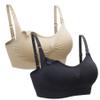 2PACK Nursing Bra Wireless bra Women's Sleeping Maternity Bra Breastfeeding Bra,Black+beige 2pcs/Pack,X-Large view 1