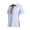 Taiduosheng Womens Short Sleeve Embroidery OL Shirt Formal Collared Work Blouse Tops with Free Bow tie M White view 3
