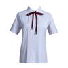 Taiduosheng Womens Short Sleeve Embroidery OL Shirt Formal Collared Work Blouse Tops with Free Bow tie L White view 1