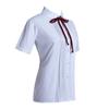 Taiduosheng Womens Short Sleeve Embroidery OL Shirt Formal Collared Work Blouse Tops with Free Bow tie L White view 2