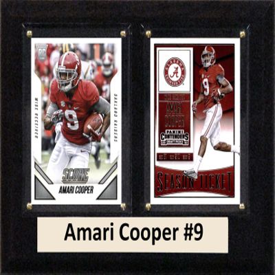 C&I Collectables NCAA Alabama Crimson Tide Men's Amari Cooper Two Card Plaque, Brown, 6"X8"