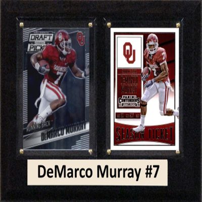 C&I Collectables NCAA Oklahoma Sooners Men's Demarco Murray Two Card Plaque, Brown, 6"X8"