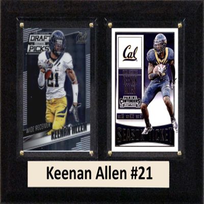 C&I Collectables NCAA California Golden Bears Men's Keenan Allen Two Card Plaque, Brown, 6"X8"