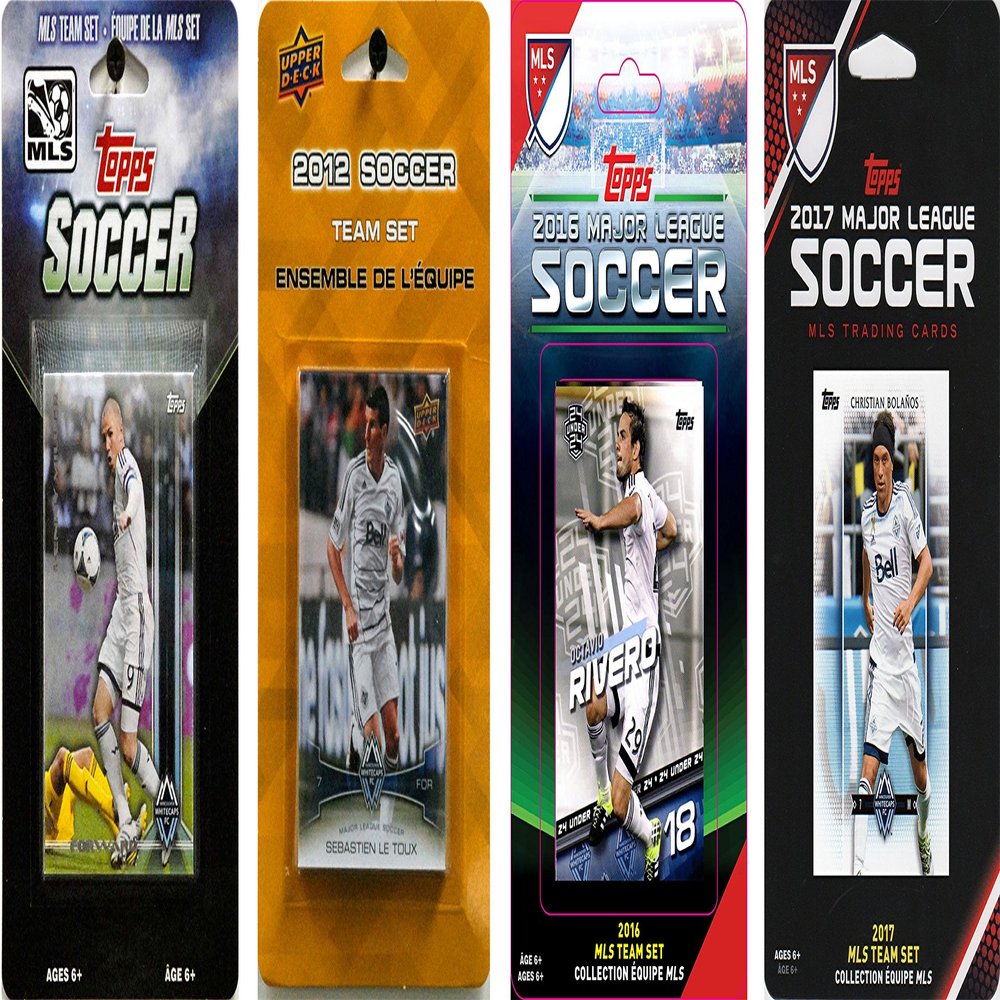 C&I Collectables MLS Vancouver Whitecaps Men's 4 Different Licensed Trading Card Team Sets, White