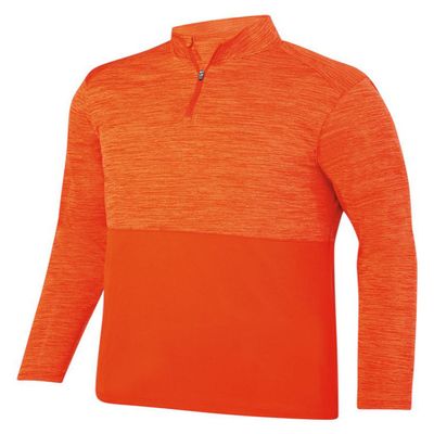 Augusta Sportswear Adult Shadow Tonal Heather Quarter-Zip Pullover 2XL ORANGE