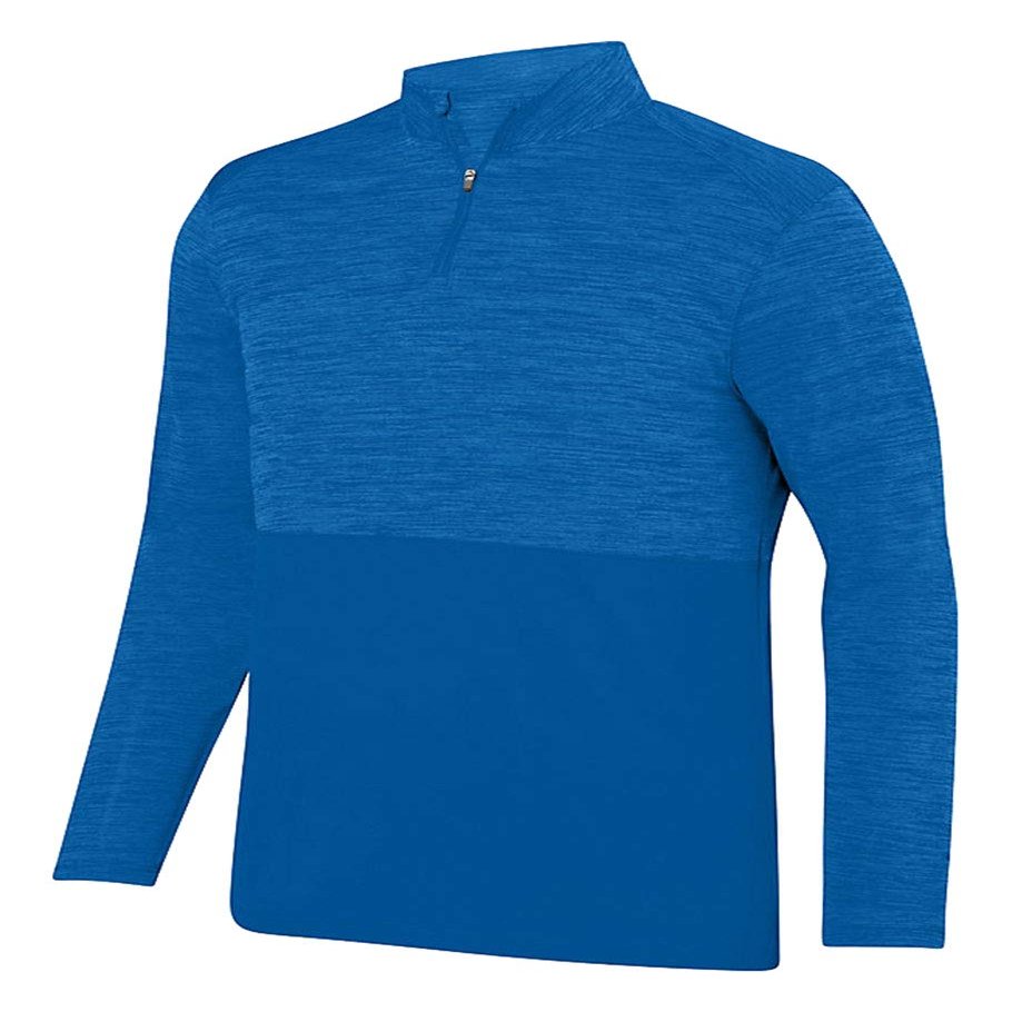 Augusta Sportswear Shadow Tonal Heather 1/4 Zip Pullover XL Royal