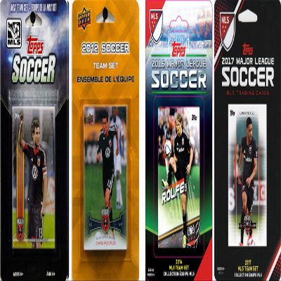 C&I Collectables MLS D.C. United Men's 4 Different Licensed Trading Card Team Sets, White