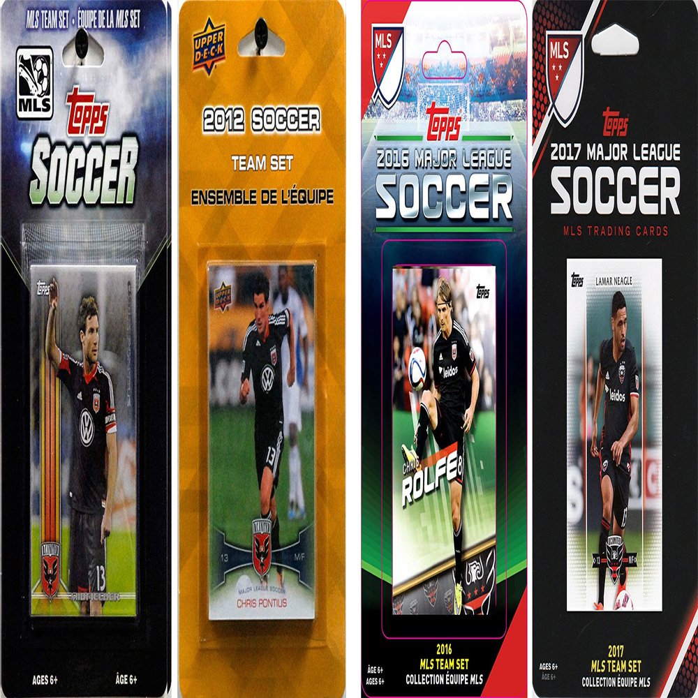 C&I Collectables MLS D.C. United Men's 4 Different Licensed Trading Card Team Sets, White