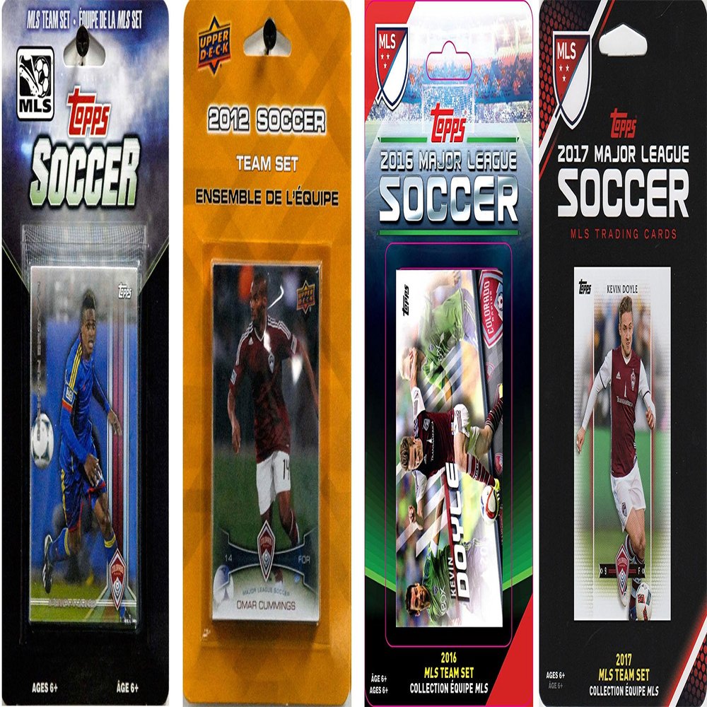 C&I Collectables MLS Colorado Rapids Men's 4 Different Licensed Trading Card Team Sets, White