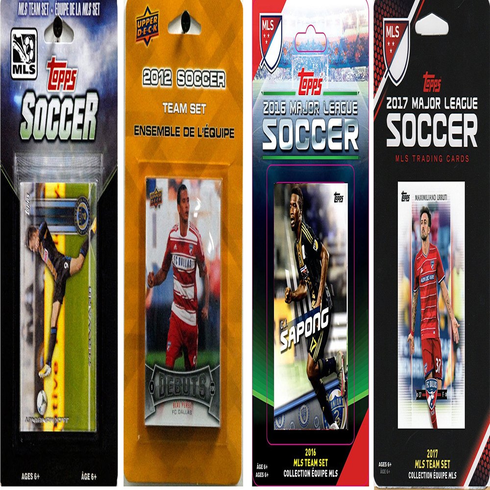 C&I Collectables MLS FC Dallas Men's 4 Different Licensed Trading Card Team Sets, White
