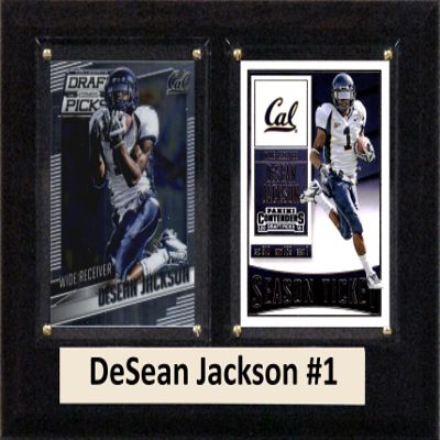 C&I Collectables NCAA California Golden Bears Men's Desean Jackson Two Card Plaque, Brown, 6"X8"