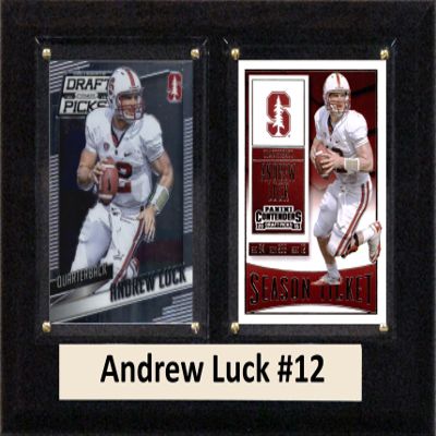 C&I Collectables NCAA Stanford Cardinal Men's Andrew Luck Two Card Plaque, Brown, 6"X8"