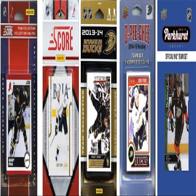 C&I Collectables NHL Anaheim Ducks Men's 5 Different Licensed Trading Card Team Sets, White