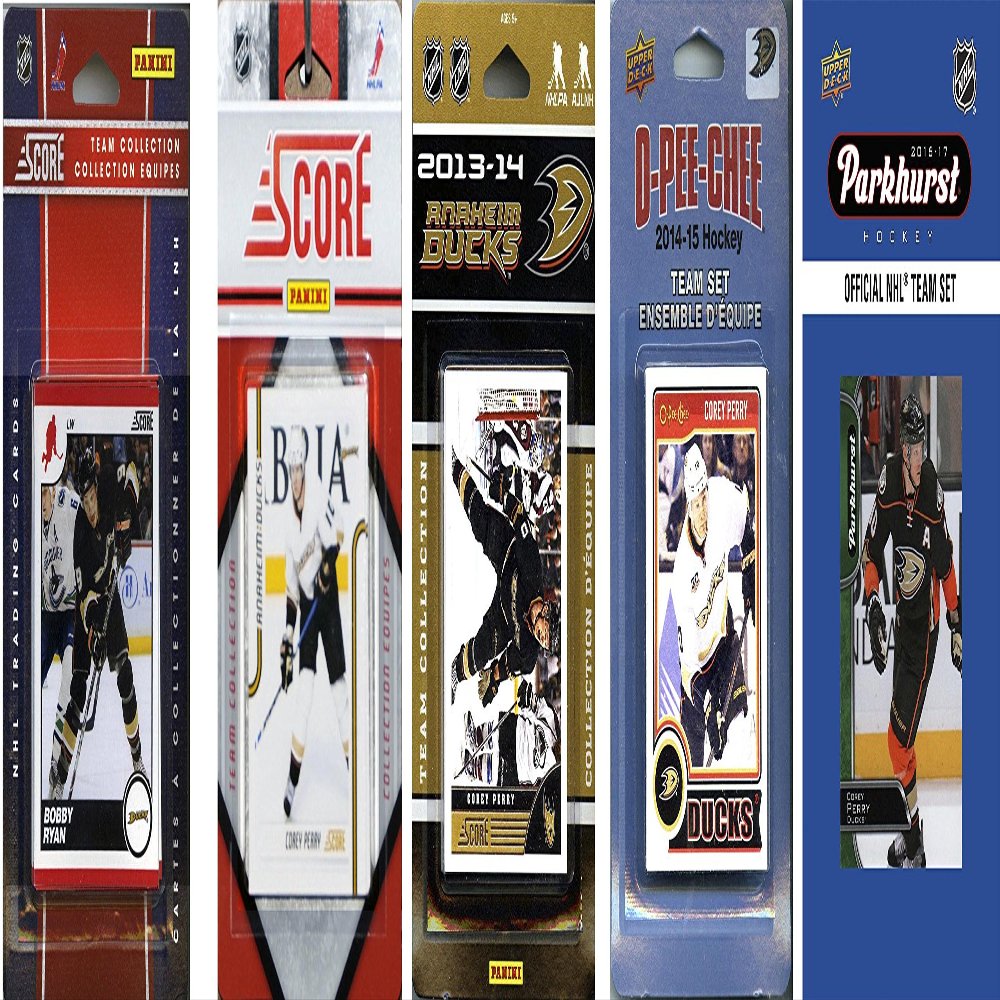 C&I Collectables NHL Anaheim Ducks Men's 5 Different Licensed Trading Card Team Sets, White