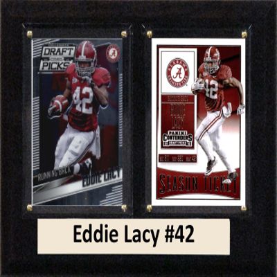 C&I Collectables NCAA Alabama Crimson Tide Men's Eddie Lacy Two Card Plaque, Brown, 6"X8"