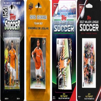 C&I Collectables MLS Houston Dynamo Men's 4 Different Licensed Trading Card Team Sets, White