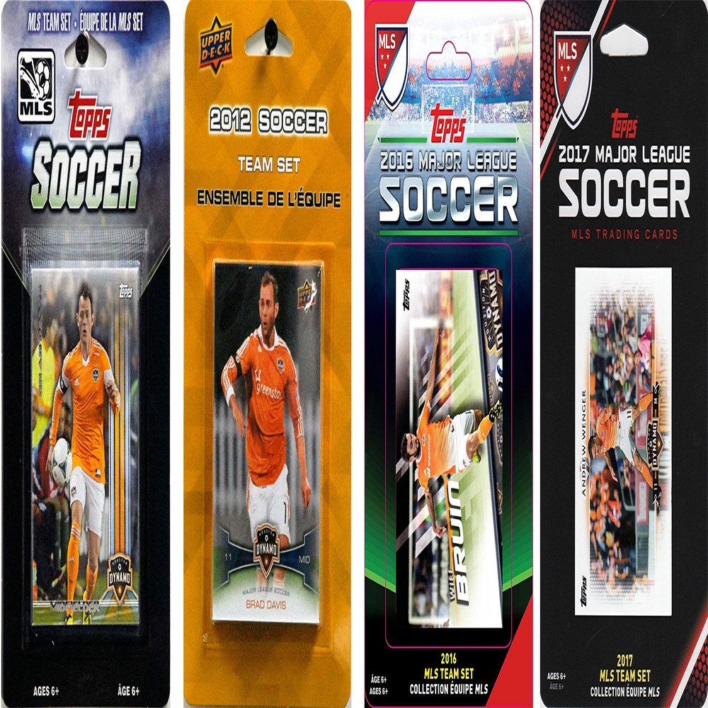 C&I Collectables MLS Houston Dynamo Men's 4 Different Licensed Trading Card Team Sets, White