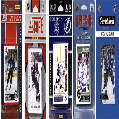 C&I Collectables NHL Tampa Bay Lightning Men's 5 Different Licensed Trading Card Team Sets, White