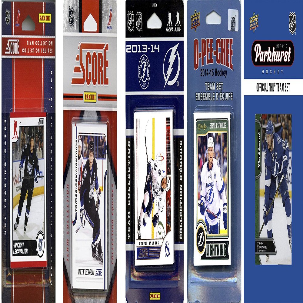 C&I Collectables NHL Tampa Bay Lightning Men's 5 Different Licensed Trading Card Team Sets, White