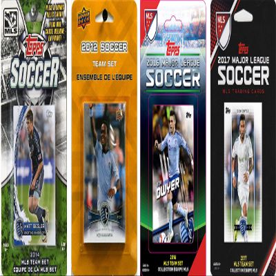 C&I Collectables MLS Sporting Kansas City Men's 4 Different Licensed Trading Card Team Sets, White