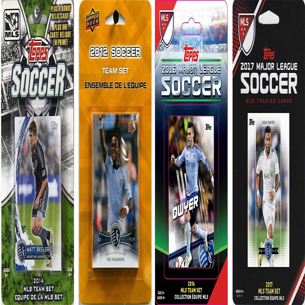 C&I Collectables MLS Sporting Kansas City Men's 4 Different Licensed Trading Card Team Sets, White