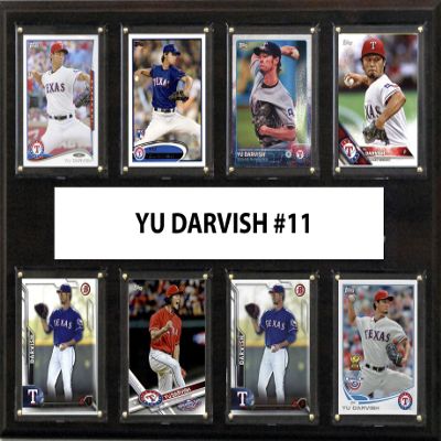 MLB Texas Rangers Men's Yu Darvish 8-Card Plaque, Brown