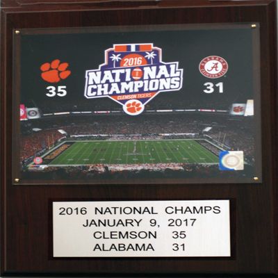 C&I Collectables NCAA Clemson Tigers Men's Football 2015 National Champions Plaque, Brown