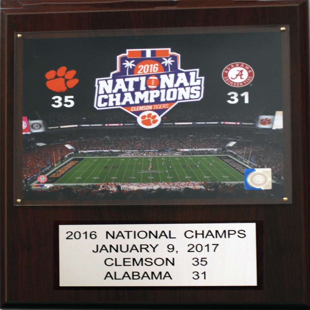 C&I Collectables NCAA Clemson Tigers Men's Football 2015 National Champions Plaque, Brown