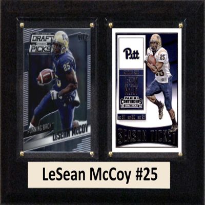 C&I Collectables NCAA Pittsburgh Panthers Men's LeSean McCoy Two Card Plaque, Brown, 6"X8"